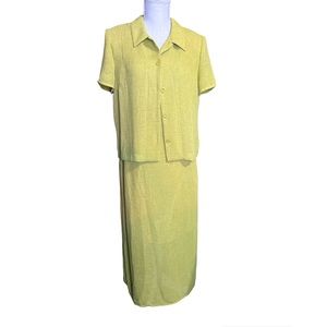DR 2 Piece Green Dress With Blazer